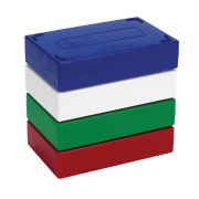 Microscope Slide box, 25 place, cork, red, easily access slides with friction-fix cover, measurement 141 x 88 x 35mm.