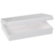 Economy Slide box; 25 place; white, constructed by durable polypropylene; measurement 141 x 92 x 35mm