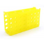 Four way tube rack, yellow, (pack of 5)