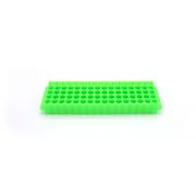 Heathrow Scientific 80-well microtube rack for 1.5/2.0 ml tubes, 5 x 16 array, autoclavable, green, (pack of 5).