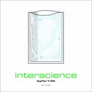 Interscience BagFilter 3500 P Blender Bag w/ lateral non-woven filter. Optimal blending volume: 400-3750 mL,Bag dimensions: 380 x 600 mm, Average shelf-life: 10 years, Packs of 10, Box of 100.