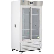 Premier Chromatography Refrigerator 33 Cu. Ft. Double Sliding Glass Door with microprocessor temperature controller,  Temp display & Alarm module with battery back-up, audible and visual high/low temp alarms, °C/°F convertible temperature display, remote 
