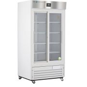 33 Cu. Ft.  Double Slide Glass Door Premier Laboratory Refrigerator . Warranty: 2/5; Two year parts and labor warranty, plus an additional three year compressor parts warranty.