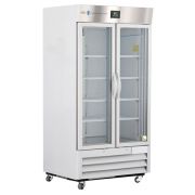 36 Cu. Ft. Double  Swing Glass Door Premier Laboratory Refrigerator . Warranty: 2/5; Two year parts and labor warranty, plus an additional three year compressor parts warranty.