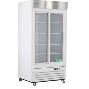 33 Cu. Ft.  Double Slide Glass Door Standard Laboratory Refrigerator.  Warranty: 1/5; One year parts and labor warranty, plus an additional four year compressor parts warranty.