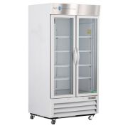 36 Cu. Ft. Double  Swing Glass Door Standard Laboratory Refrigerator.  Warranty: 1/5; One year parts and labor warranty, plus an additional four year compressor parts warranty.