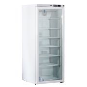 10.5 Cu. Ft. Single Glass Door Standard Controlled Room Temperature Cabinet with microprocessor temperature controller with audible and visual alarms, remote alarm contacts, keyed door locks, casters, and pharmacy refrigerator/freezer toolkit, temperature