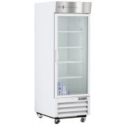23 Cu. Ft. Single Glass Door Standard Controlled Room Temperature Cabinet with microprocessor temperature controller with audible and visual alarms, remote alarm contacts, keyed door locks, casters, and pharmacy refrigerator/freezer toolkit, temperature l
