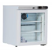 1.0 Cu. Ft, Glass Door Refrigerator (Freestanding) Premier Undercounter Controlled Room Temperature Cabinet with microprocessor temperature controller with audible and visual alarms, digital temperature display, remote alarm contacts, Freestanding thermom