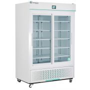 Corepoint Scientific White Diamond Series Laboratory and Medical Sliding Double Glass Door Refrigerator 47 Cu. Ft. Adjustable temp range: 1 to 10°C. 3 Year parts and labor, plus additional 2 year compressor parts warranty.