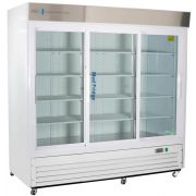 69 Cu. Ft. Standard Pharmacy/Vaccine Triple Sliding Glass Door Refrigerator with microprocessor temperature controller with audible and visual alarms, remote alarm contacts, keyed door locks, casters, and pharmacy refrigerator/freezer toolkit, temperature