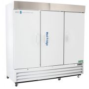 72 Cu. Ft. Standard Pharmacy/Vaccine Triple Swing Solid Door Refrigerator with microprocessor temperature controller with audible and visual alarms, remote alarm contacts, keyed door locks, casters, and pharmacy refrigerator/freezer toolkit, temperature l
