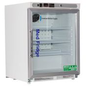 4.6 Cu. Ft, ADA Built-In Glass Door Premier Pharmacy/Vaccine Undercounter Refrigerator with microprocessor temperature controller with audible and visual alarms, digital temperature display, remote alarm contacts, Freestanding thermometer with 3 year cert