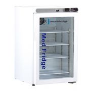2.5 Cu. Ft, Freestanding Glass Door Premier Pharmacy/Vaccine Undercounter Refrigerator with microprocessor temperature controller with audible and visual alarms, digital temperature display, remote alarm contacts, Freestanding thermometer with 3 year cert