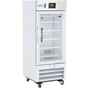 12 Cu. Ft. Premier  NSF/ANSI 456 Compliant Pharmacy/Vaccine Refrigerator Single Glass Door with microprocessor temperature controller with audible and visual alarms, remote alarm contacts, keyed door locks, casters, and pharmacy refrigerator/freezer toolk