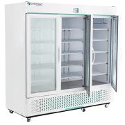 Corepoint Scientific White Diamond Series Laboratory and Medical Swinging Triple Glass Door Refrigerator 72 Cu. Ft.