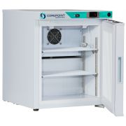 Corepoint Scientific White Diamond Series Countertop Refrigerator, Freestanding, 1 Cu. Ft., Solid Door