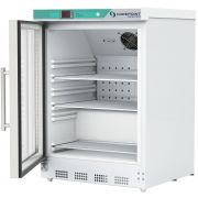 Corepoint Scientific White Diamond Series Undercounter Refrigerator, Built-In, 4.6 Cu. Ft., Glass Door, Left Hinged