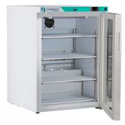 Corepoint Scientific White Diamond Series Undercounter Refrigerator, Freestanding, 5.2 Cu. Ft., Glass Door