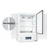 Biological Incubator - benchtop model, with (3) tiers of horizontal LED lighted shelving (125 µmoles/m2/s of light irradiance measured at 6” from the LEDs, standard dimmable from 5%-100% in 1% increments) Temp Range: Lights on:  5C-44C +/- .5C or Lights o
