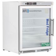 Premier Pharmacy/Vaccine Undercounter Built In Glass Door Refrigerator 4.6 Cu. Ft. ADA compliant, Left Hinged