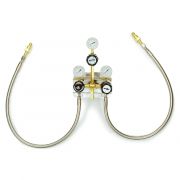 Restek automatic switchover system for noncorrosive gases (critical purity); brass; CGA 580; switching pressure: 200psig/170psig; inlet connections: flexible SS pigtails (36").