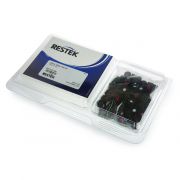 Restek 2.0 mL, 8 mm Autosampler Vial Convenience Kits; Includes: Clear 2.0 mL Vials, Untreated, Black polypropylene open-hole caps, and Red PTFE/Silicone septa, 0.065"; 100/pk.