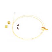 EZ No-Vent Connector Kit, for Agilent 5971/5972/5973 or 5975 GC/ MS. 0.4 mm ID adaptor ferrules for capillary column (2); 0.4 mm ID ferrules for transfer line (2); 100 µm deactivated transfer line (3 ft); column plug; column nut