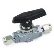 Restek Ball Valve, 2-Way, Straight, 1/8", Siltek/Sulfinert Treated.