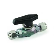 Valve, Sulfinert, Ball Valve, 2-Way, Straight 1/4" Fittings