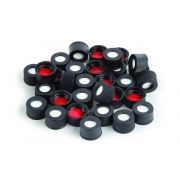 WISP 48 Caps and Septa for 4.0 mL Screw-thread Vials, Preassembled; Septa Material: Red PTFE/Silicone, 0.065"; Orifice Size:13 mm/425; 100-pk.