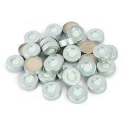 Restek Aluminum Seal w/Septa, 20mm Alum. Silver w/PTFE Silicone Pack of 100.