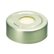 Restek Aluminum Seal w/Septa, 20mm Press Rel. Silvr w/PTFE Silicone 100Pack.