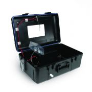 Restek vacuum bag sampler Model 1062; bag capacity up to 10L; maximum vacuum filling rate is 6.0L/min. @ 5 inches of mercury vacuum; zero pump contamination design; sample inlet: 1/4" OD tubing; continuous running time: 8 hrs; rechargeable 12 volt-4.5 amp