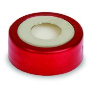 Restek 20mm magnetic crimp cap; red; pre-assembled with PTFE/silicone septa; pkg/1000.