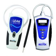 Restek Dynamic Duo - Restek Leak Detector and ProFLOW 6000 Flowmeter. Leak detector will detect: helium, nitrogen, argon, CO2 and hydrogen; battery operated (rechargeable); indicating LED. ProFLOW 6000 flowmeter: volumetric; battery operated. Includes har