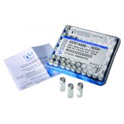 Restek certified vials, assembled; 2mL; clear vial w/marking spot; bonded PTFE/silicone slit septa; 100/pkg.