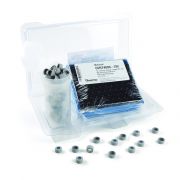 Certified Vials, Unassembled 2mL Amber Vial w/Marking Spot and Bonded PTFE/Silicone Slit Septa, 100pk