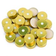 Magnetic Seal w/Septa, 20mm Magnetic Crimp Cap with PTFE/Silicone Septum (tan/white) w/5mm Hole, 100pk