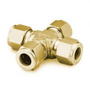 Swagelok Fitting, Brass, 1/8" Cross, 2-pk