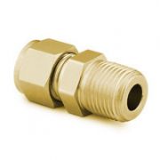 Swagelok Fitting, Brass, 1/4" to 1/8" NPT Male Connector, 10-pk