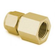 Swagelok Fitting, Brass, 1/4" to 1/4" NPT Female Connector, 5-pk