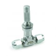 Swagelok Valve, 1/8" Brass Straight Metering