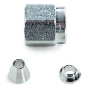 Swagelok Fitting, Stainless Steel, 1/8" Nut and Ferrule Set, 5-pk