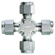 Swagelok Fitting, Stainless Steel, 1/4" Cross, ea