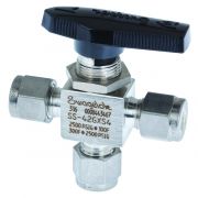 Swagelok Valve 3-Way SS Ball, 0.35 Cv, 1/4" Tube Fitting EA