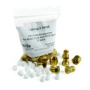 TDU Tube Accessories, 1/4in Brass Cap and PTFE Ferrule for long-term storage of blank/sampled tubes. 20pk.