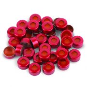 Restek Crimp Seal, for 11mm vials; red with PTFE/red rubber septa; 100/pkg.