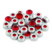 Restek Aluminum Crimp Seals; 11mm silver with PTFE/Silicone/PTFE septa; 100/pkg.