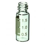 Restek Vials, screw thread; 2ml; clear w/white marking spot; graduated; 100/pkg.